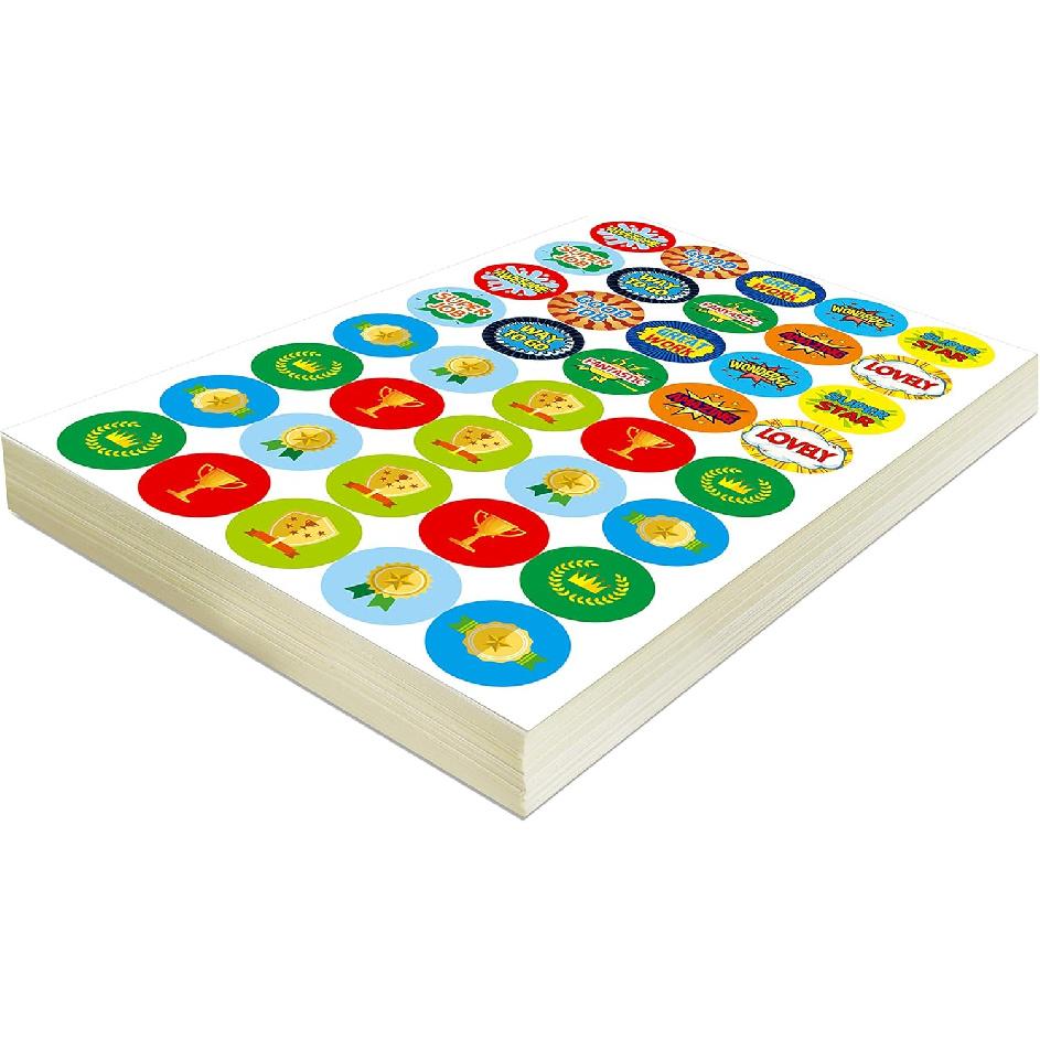 6340 Pcs Teacher Reward Encouragement Motivational Sticker Mega Pack In 14 Themes (Each Measures 1/2”-3/4” In Diameter)
