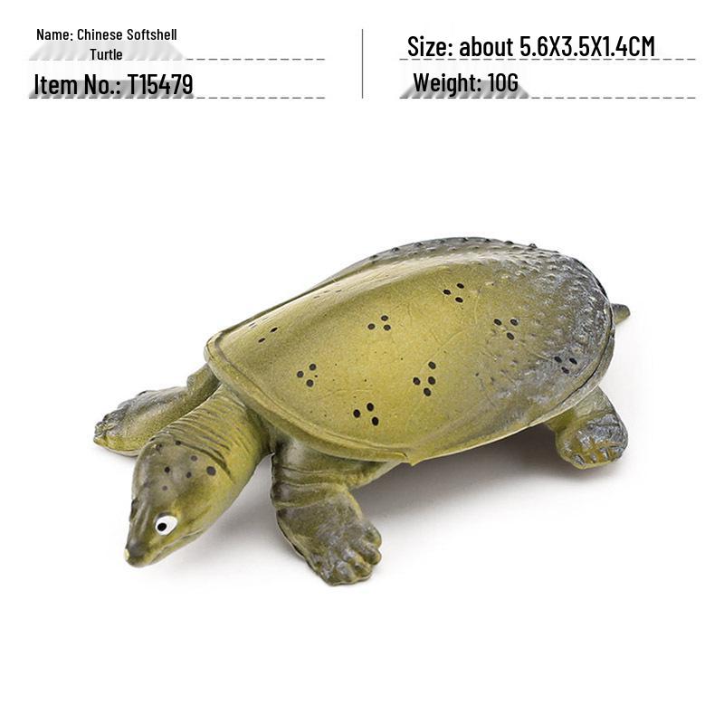 Cross-Border Amphibian Reptile Figurine - Alligator Snapping Turtle, Red-Eared Slider, Musk Turtle, Chinese Softshell Figurine Toy