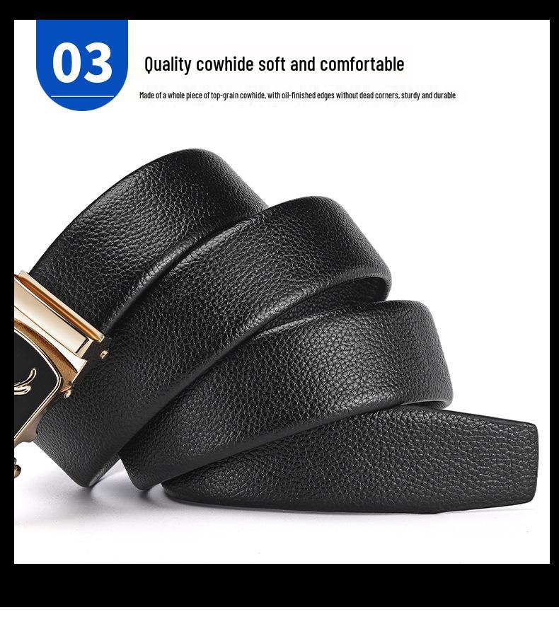 Herren Echtleder Gürtel mit Leoparden-Schnalle - Lässig Vielseitig Mode Tide