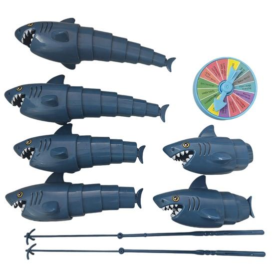

1 Set Kids Fishing Board Game Kit with 2 Rods 6 Retractable Fishes Penalty Wheel Toddlers Boys Girls Educational Multi-player Interactive Fishing Toy Sets