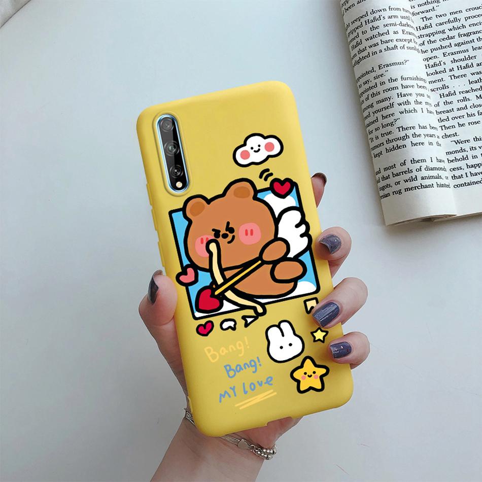 Silicone Phone Case For Huawei Y8P Y9 Prime 2019 Back Cover Cute Cat Cartoon Flower Housing Fundas For Huawei Y8P Y9Prime Cases