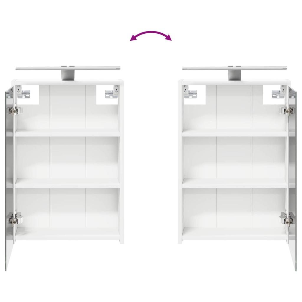 Bathroom Cabinet Set 3 Pcs 126 X 16 X 62.5 Cm Engineered Wood