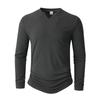 2026 Autumn and Winter New V-neck T-shirt Solid Color Casual Fashion Long Sleeve
