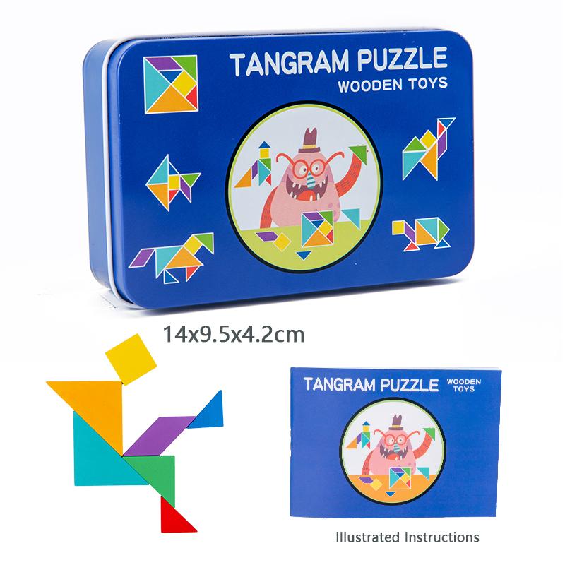 

3D Puzzle Jigsaw Tangram Good Quality KidsThinking Training Game Baby Montessori Learning Educational Wooden Toys for Children