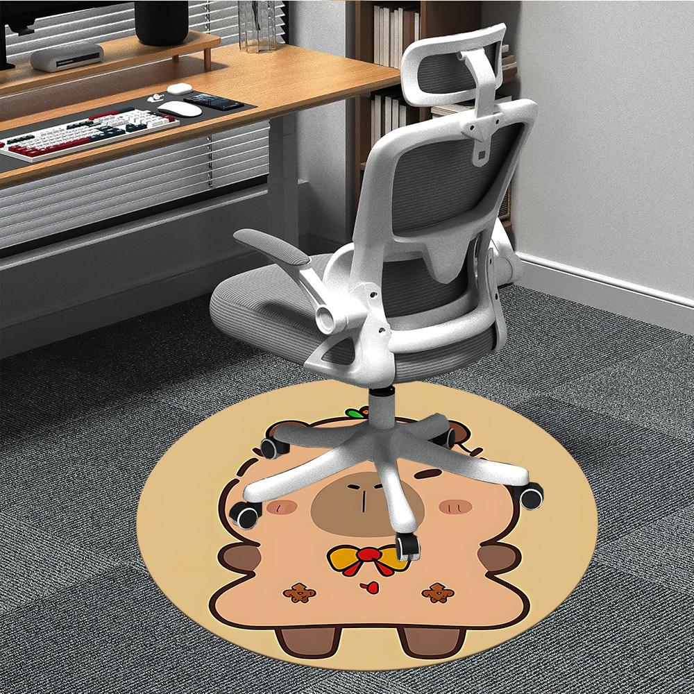 

1pc Capybara Gingerbread Man Chair Carpet for Office, Soft Flannel Throw Mat, Perfect for Office, Holiday Party Decoration Choice yy260209036 80cm by 80cm