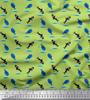 Soimoi Japan Crepe Satin Fabric Waves,Whale & Dolphin Ocean Decor Fabric Printed metre 42 Inch