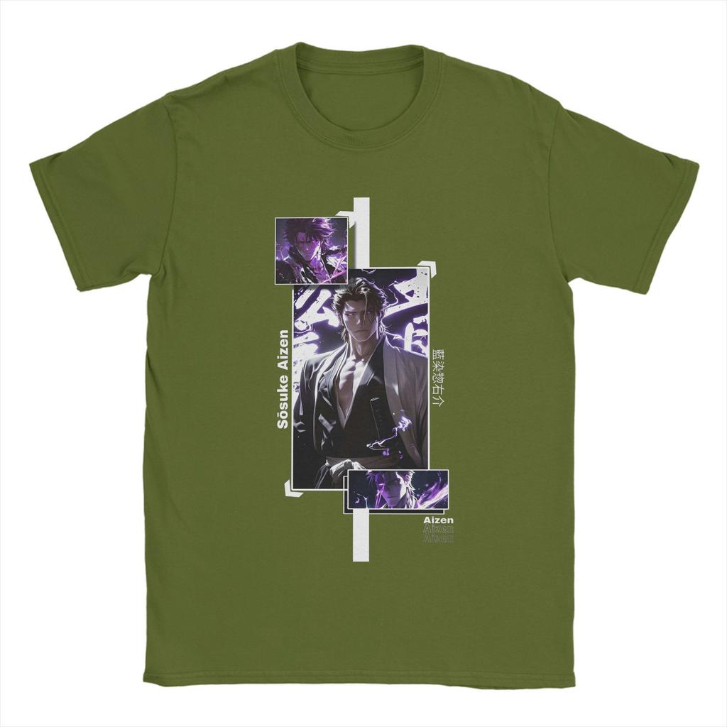 Crazy Aizen Sousuke (2) T-Shirts for Men Crewneck 100% Cotton T Shirt Short Sleeve Tee Shirt Plus Size Clothes