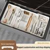Retractable Kitchen Drawer Organizer with Removable Dividers - Deep Cabinet Storage Tray