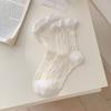 Female Summer Thin Model Breathable Mesh Simple Stripe Sweet Lace In The Tube Pile Socks