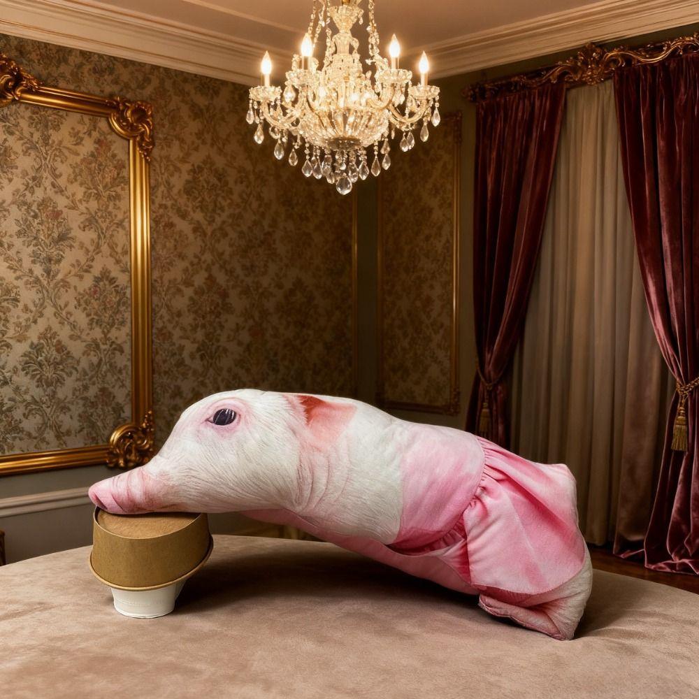 PP Cotton Filled Poultry Throw Pillows Plush Material Pig Keychain Animal Body Pillow  For Women
