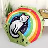 1 Stück Regenbogen Katze Modischer Automatisches Öffnen/Schließen Faltbarer Regenschirm mit 8 Speichen, Winddicht Tragbar, Tägliche Nutzung082