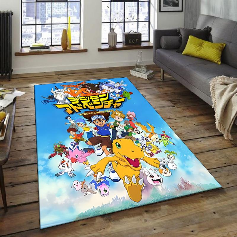 Digimon Design Area Rug - Non-Slip, Soft & Cozy Floor Mat for Living Room, Bedroom, Office - Indoor/Outdoor Decorative Carpet