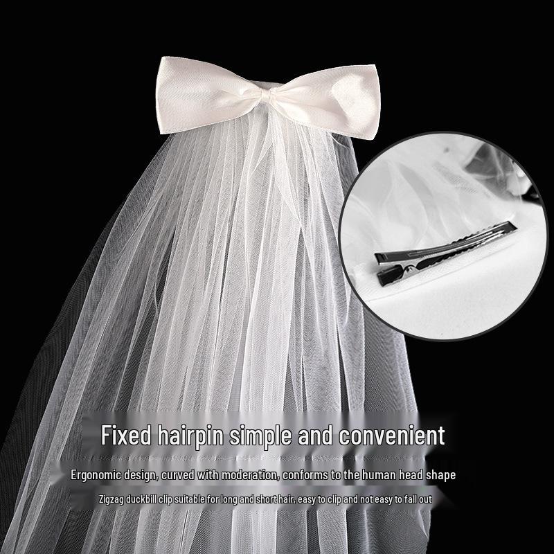 Children's Bridal Veil with Bow Headpiece - Princess Hair Accessory for Wedding Dress or Gown