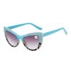 New Fashionable Personalized Cat Eye Women'S Presbyopia Sunglasses Ultra Light Neutral Color Blocked Design Hd Glasses
