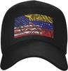 USA Venezuela Flag Mixed Baseball Cap Polyester Adjustable Outdoor Dad Hat for Men Women