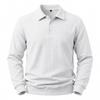 Men S Long Sleeve Waffle Knit Polo Shirt Loose Fit