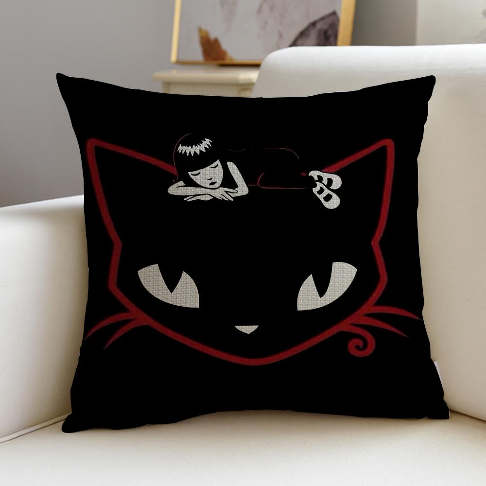 Emily the Cool StrangS Cushion Cover Breathable and skinfriendly linen pillowcase square removable and washable cushion