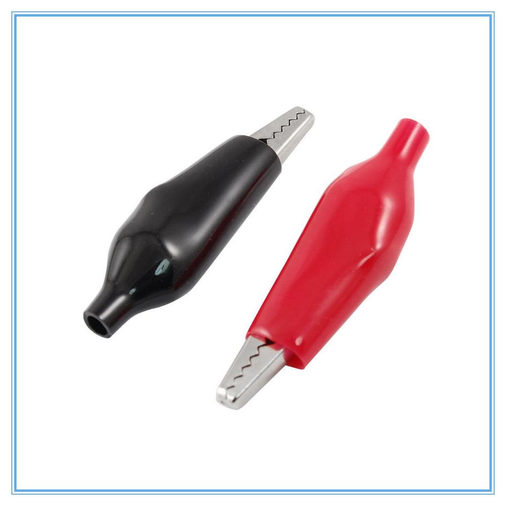 20 Pcs Crocodile Type Clip 28MM Black Red Blue Black Yellow Soft Plastic Coated Testing Probe Mini Alligator Test Clips