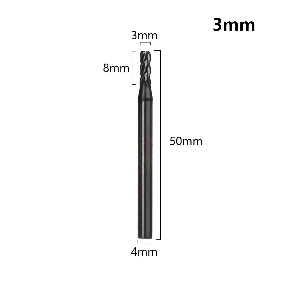 4 Flute Mill Cutter 1mm 1.5mm 2mm 2.5mm 3mm 4mm 5mm 6mm High Quality Endmill Cutting Machine Tools For Home DIY Supplies