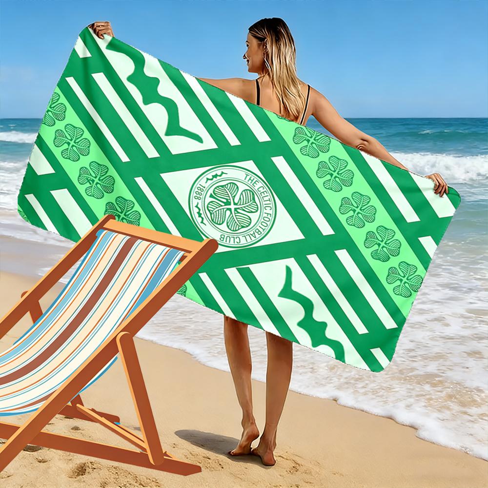Celtic Football Club Shamrock Pattern Beach towel quick-drying for travel outdoor sports jogging beach and swimming
