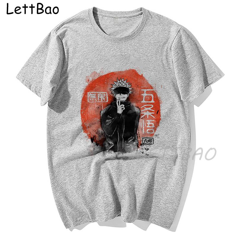 Funny Jujutsu Kaisen T Shirt Anime Shirt Short Sleeve Satoru Gojo Print Summer Tops Japanese Style 2XL