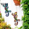 Decorative Lizard Figurine 3Pcs Acrylic Gecko Wall Decoration Home Office Living Room Indoor Outdoor Garden Art Iron Hanging Colorful Ornament Pendant