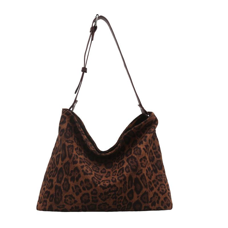 IELGY Ladies Tote Bag Large Capacity Autumn Winter Retro Leopard Print Casual Commuter Crossbody