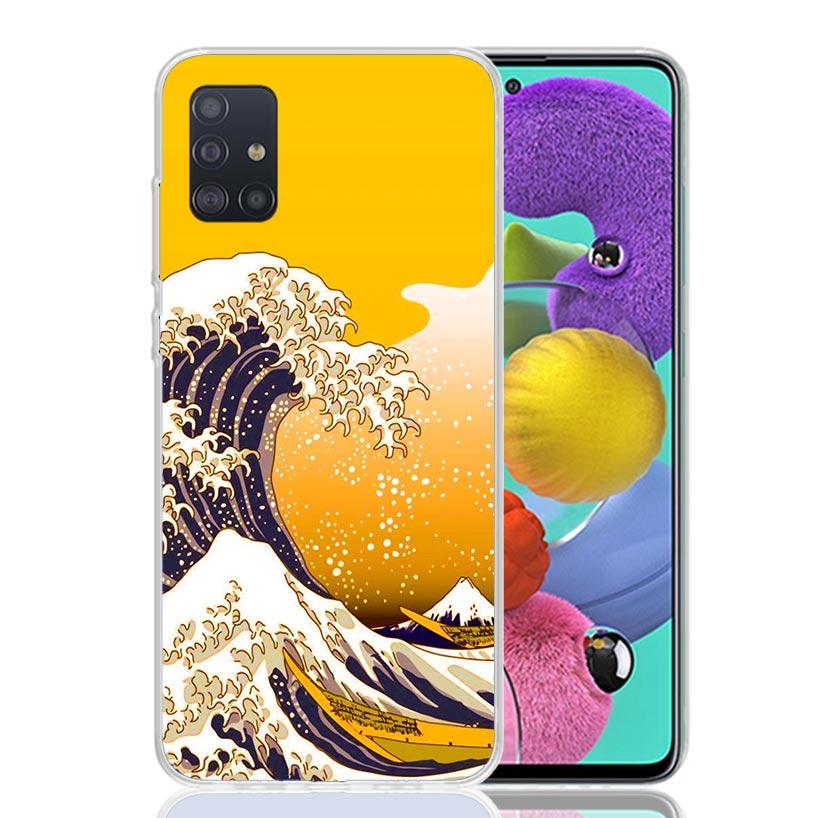 Japanese Style Wave Art Phone Case For Samsung Galaxy A52 A32 A22 A12 A02S A50S A30S A51 A31 AA71 Note 20 Ultra 10 S10 Plus Gala