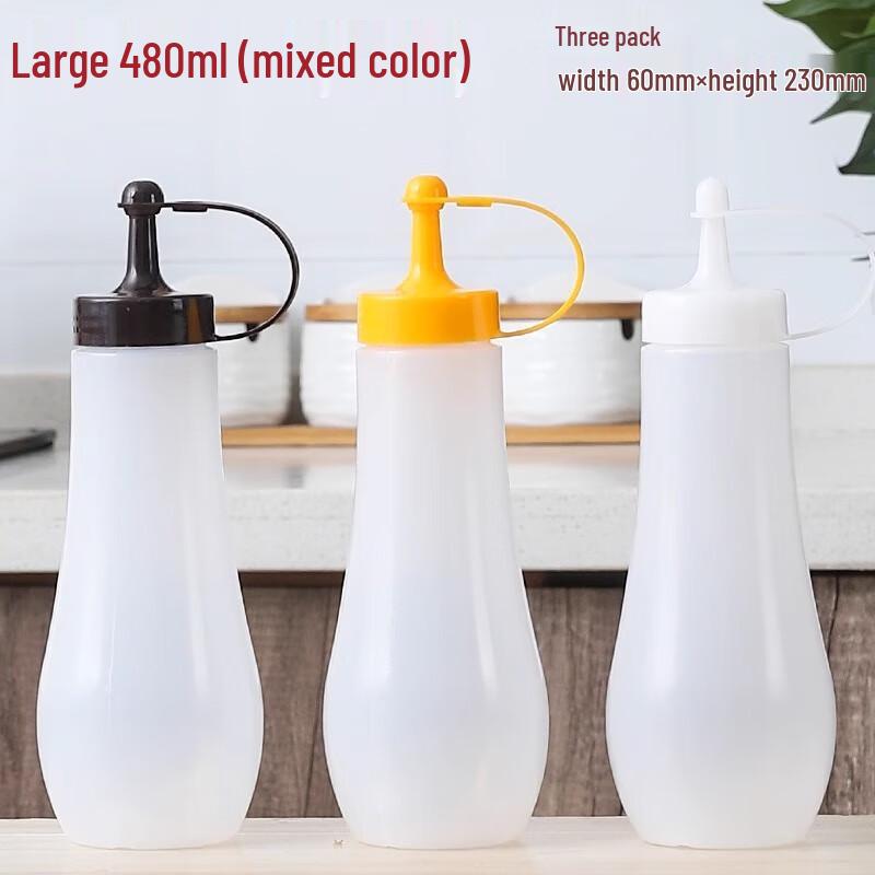 AiQiYiXuan ZZ Clear Squeeze Sauce Bottles (3-Pack) 480ml (3-Pack)