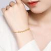Vietnam Cat's Eye Stone Bracelet with Gold-Plated Brass Beads - Women's Fashion Jewelry Gift