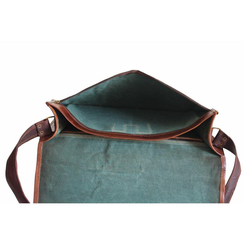 Oferta de Craciun Geanta Piele Capra Messenger Vintage Laptop Servieta Satchel