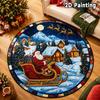 Christmas Reindeer Sleigh Round Rug Living Room Bedroom Entrance Cloakroom Study Room Area Rug Home Decor 2D Print Mat