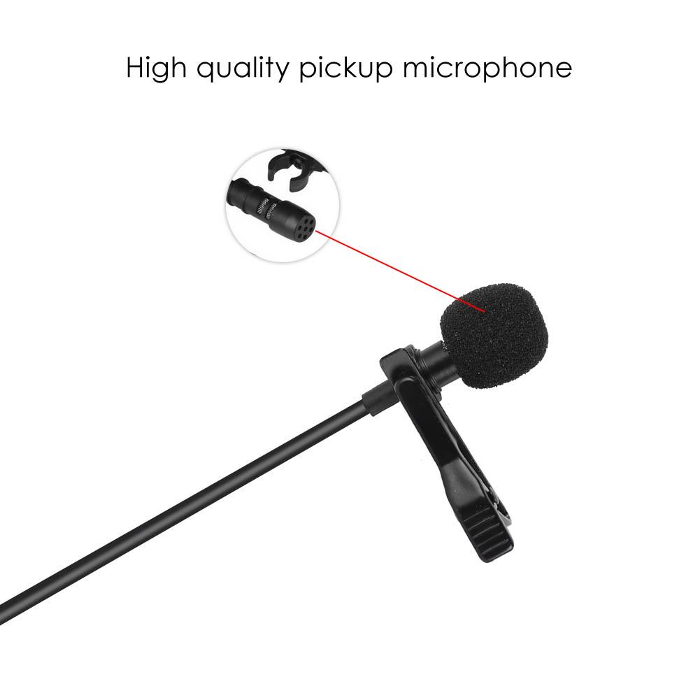 Lapel Microphone Omnidirectional Condenser Mic for iPhone Samsung Android & Windows Smartphones