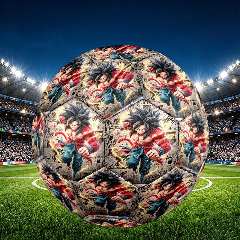 DRAGON BALL Print Size 5 Soccer Ball, PU Wear Resistant Football for Match Training and Daily Practice, Birthday Gift for Soccer Fans