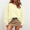 Women's Color Neck Long Sleeve Sweatshirt Pullover Top for Casual Everyday Wear