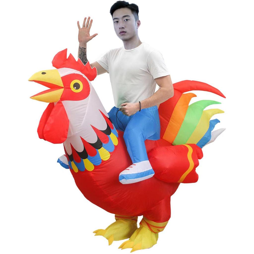 Colorful Inflatable Rooster Costume for Kids' Halloween and Stage Performances