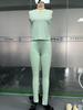 2024 Trendy Women's Sportswear: Hooded Sweatshirt, Ribbed Slim Vest, and Pants Set.