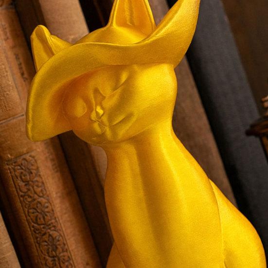 3D Printed Cat Figurine Minimalist Modern Elegant Cat Sculpture Small Collectible Animal Statue