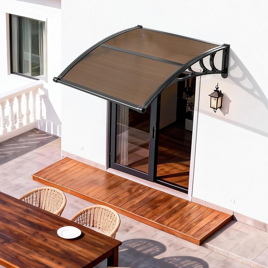 Awnings for Door Entrance, 38 X 40 In, Exterior Front Door Window Awnings with Drainage & ABS Bracket, Rain Snow Sun Protection, Overhang