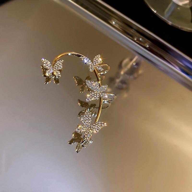 Ruihfas Fashion 4Pcs Rare Crystal Rhinestone Butterfly Bangs Clip Bow Hair Claw Gripper For Girl Women 126x110 Inch