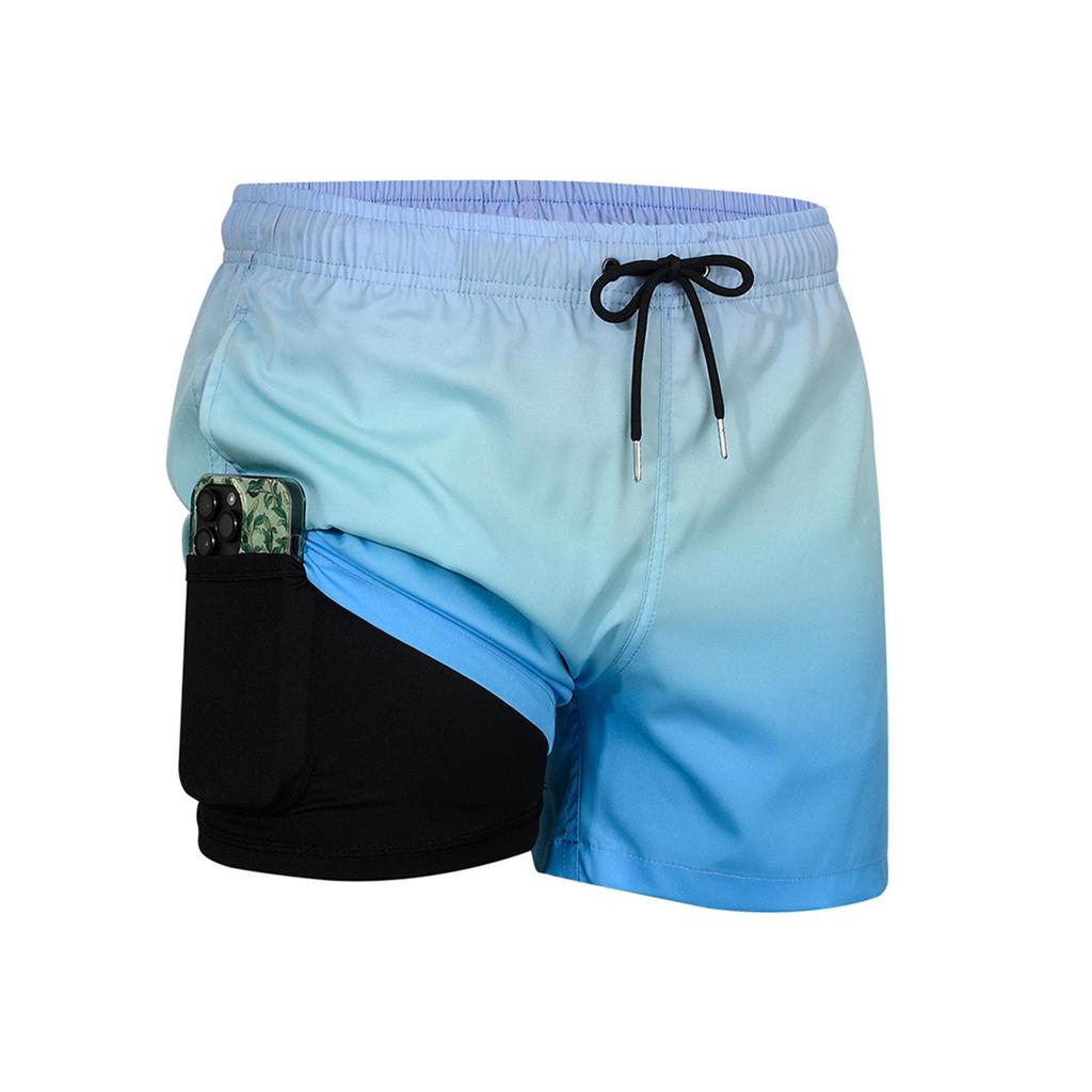 2025 Anti-Embarrassment Men's Double-Layer Beach and Sports Shorts