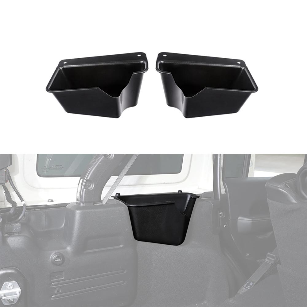 Rear Trunk Side Storage Box Organizer Tray Left Right for Jeep Wrangler JL 4-door 2018- Car Interior Accessories Black