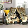 Ancient Egypt Mythology Throw Blanket  Anubis Pharaoh Horus Design Ultra Soft for Bedroom Sofa Bed Child