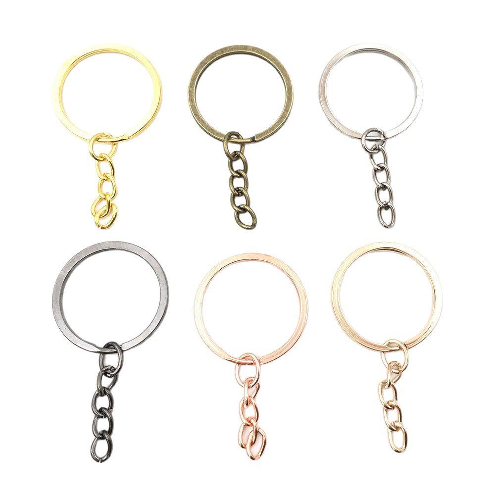 Iron Key Ring Keychain In Multiple Colors, 30mm/25mm Chain – DIY Car Accessory