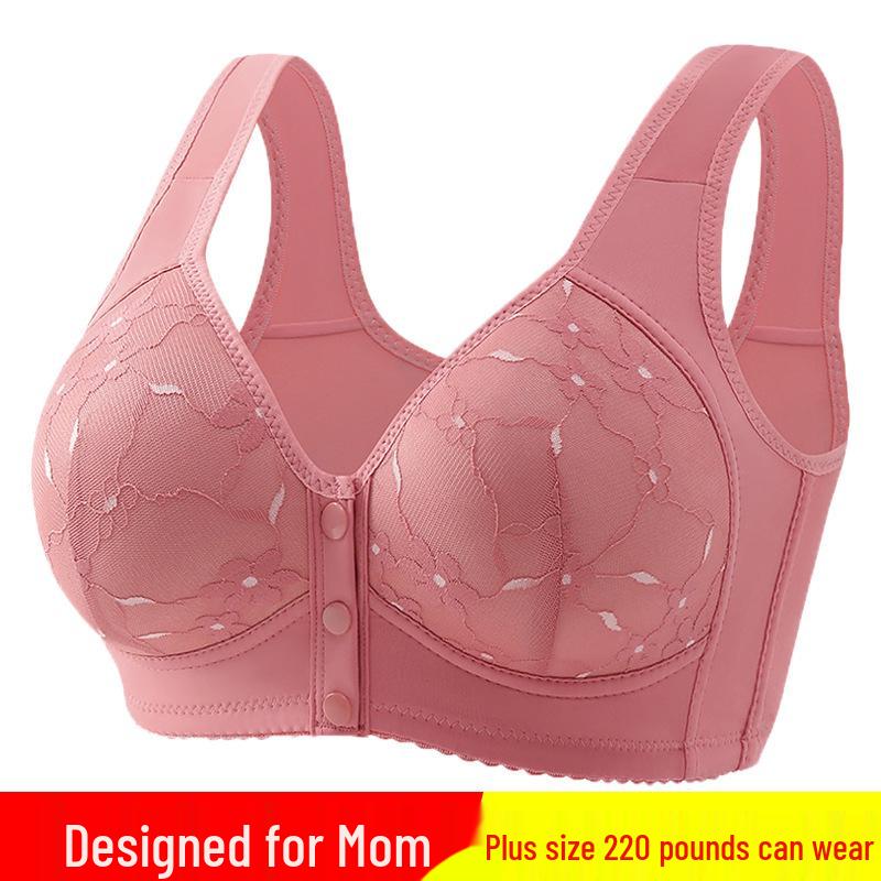 Women's Plus Size Front Buckle Wire-Free Shaping Bra with Wide Straps