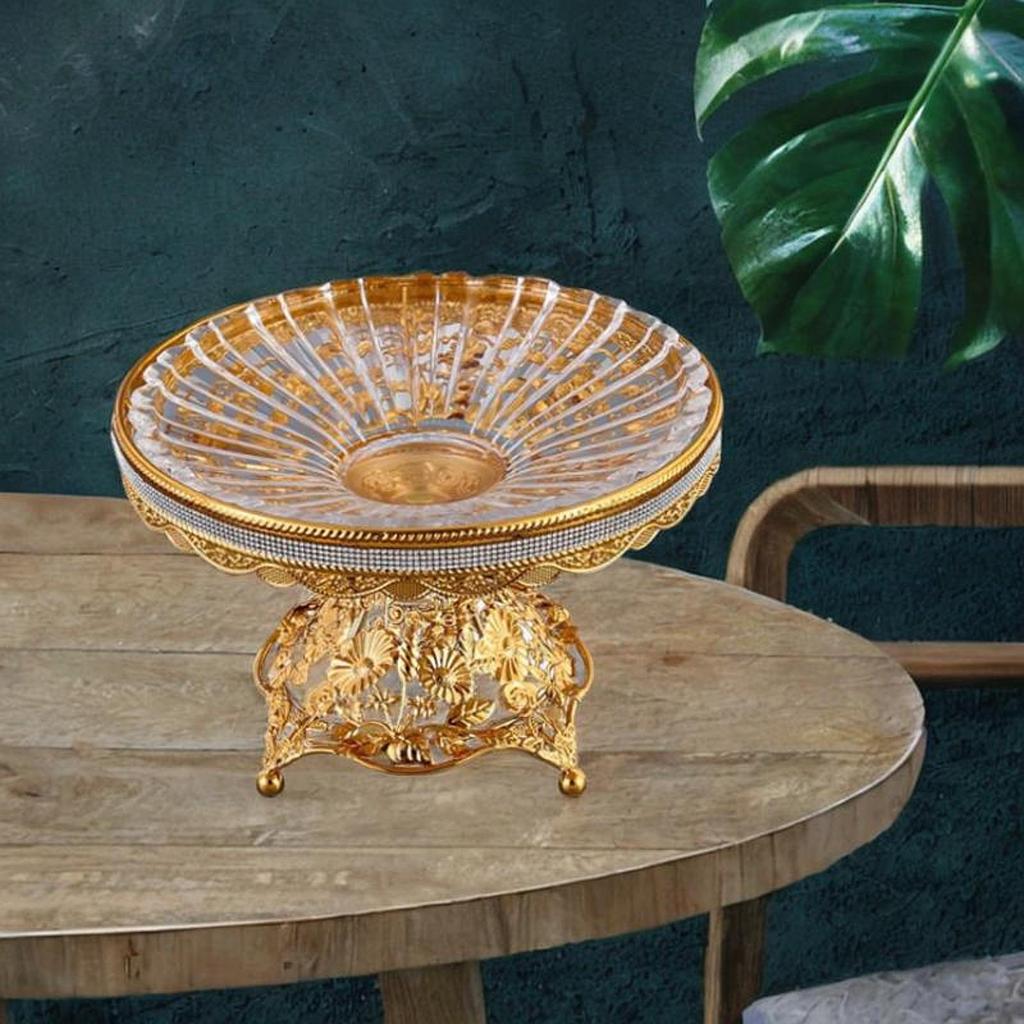 Obstteller mit Fuß, Lebensmittelaufbewahrung, Mehrzweck-Dessertteller aus Metall, Sockelschale, Serviertablett für die Küche zu Hause