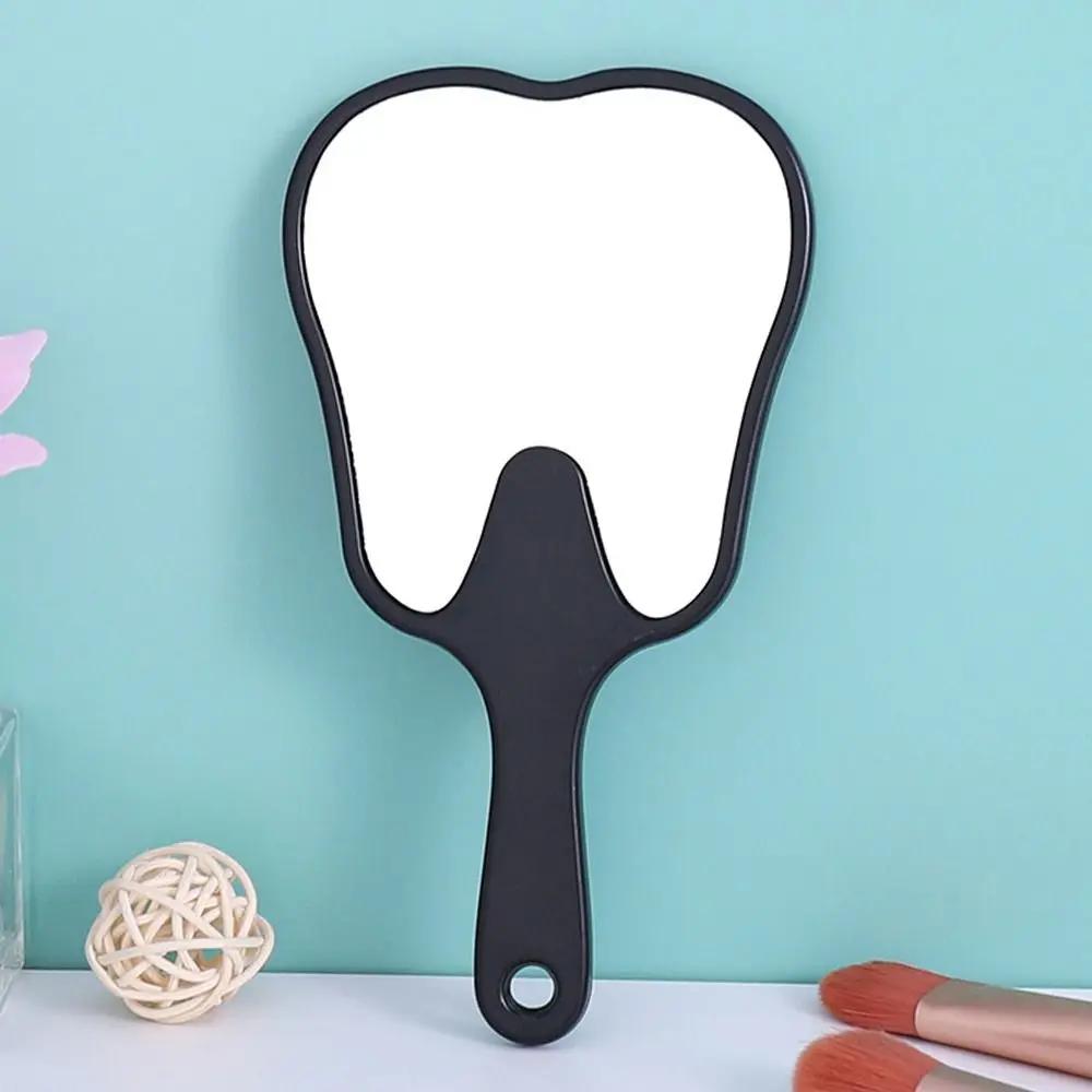 Tooth Shaped Handheld Makeup Mirror Cute Makeup Mirror with Handle Handheld Dental Makeup Mirror