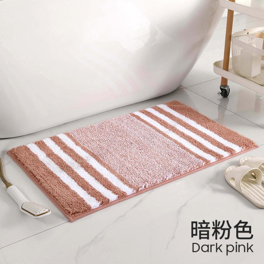 Stripe Bathroom Cashmere Thickening Mat Bath Non-slip Carpets In Wash Basin Bathtub  Floor Rug Shower Room Doormat Memory Foam 3D Pad
