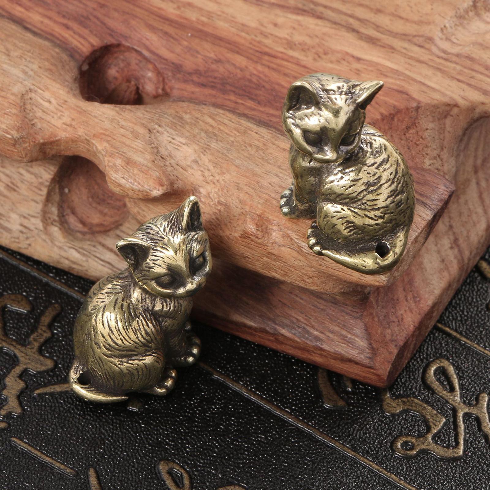 

Statue Brass Desktop Ornament,Realistic,Table Animal Sculpture, Cute 2.8x2.1 cm