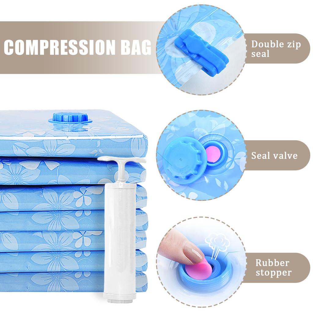 11 Pack Vacuum Storage Bags For Clothes Pillow Bedding Blanket Storage - Reusable Sealer Bags Set, Live Airtight Compression Bags For Travel Storage